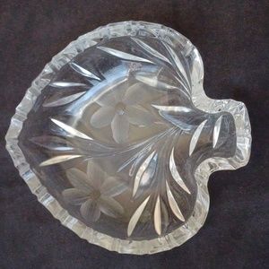 4/$60 Floral Engraved Glass Candy Dish